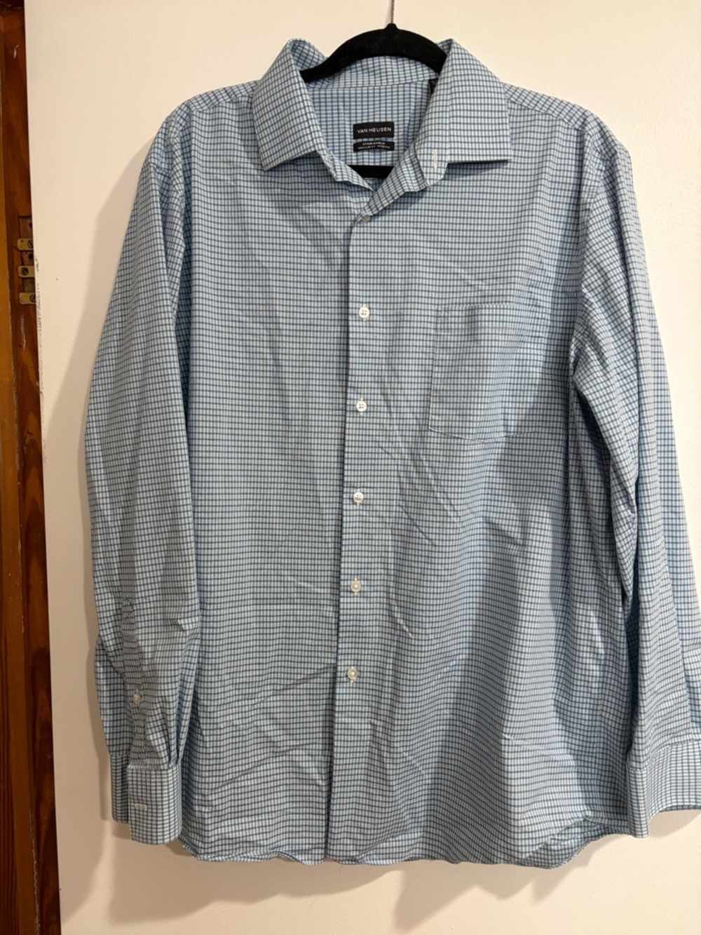 Van Heusen Light Blue Checked Dress Shirt